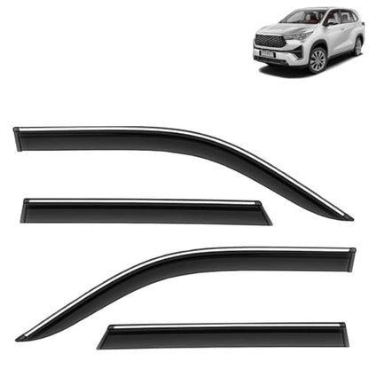 KINGSWAY Accessories Chrome Lining Door Visor Only Compatible with Maruti Suzuki Swift (Year 2024 Onwards) All Model, Premium Chromeline Unbreakable Car Rain Guard Side Rear Wind Deflectors, Pack of 4|B0D8TBQ1PM