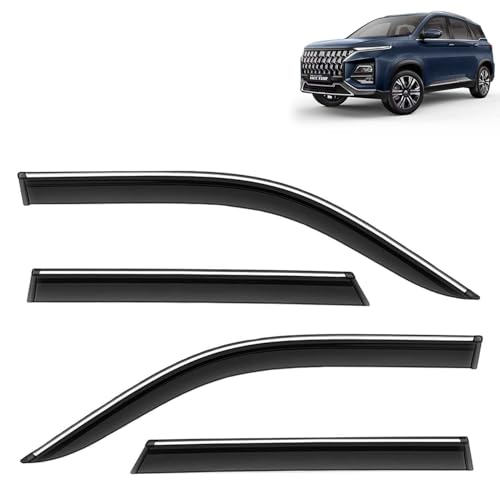 KINGSWAY Accessories Chrome Lining Door Visor Only Compatible with Maruti Suzuki Swift (Year 2024 Onwards) All Model, Premium Chromeline Unbreakable Car Rain Guard Side Rear Wind Deflectors, Pack of 4|B0D8TBQ1PM