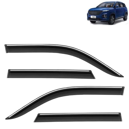 KINGSWAY Accessories Chrome Lining Door Visor Only Compatible with Maruti Suzuki Swift (Year 2024 Onwards) All Model, Premium Chromeline Unbreakable Car Rain Guard Side Rear Wind Deflectors, Pack of 4|B0D8TBQ1PM