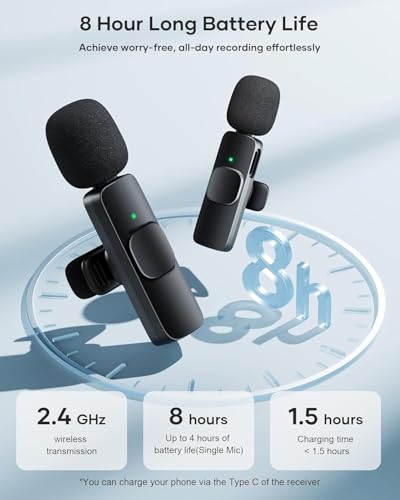 K9 Dual Wireless Microphone (2 Mics) for Mobile – Plug & Play Lavalier Mic for iPhone & Android, Clip On Mic for YouTube, Reels, Vlogging, Interviews & Video Recording|B0G5J1W97R