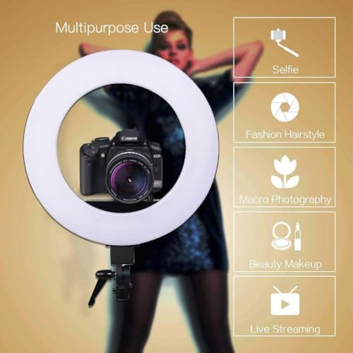 GIFTMAX® 18 Inch LED Ring Light BD 460 | 2 Color Modes & Dimmable Brightness | Remote Control | for YouTube, Makeup, Vlogging, Video Shoot, Live Streaming | Compatible with iPhone & Android|B0FNLW1RZ6