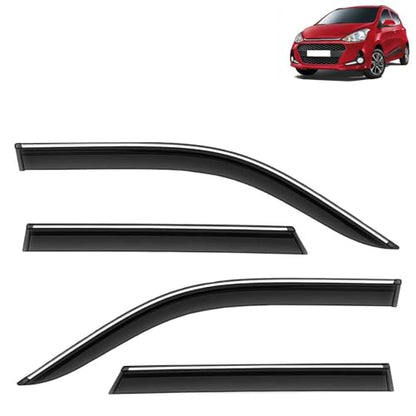 KINGSWAY Accessories Chrome Lining Door Visor Only Compatible with Maruti Suzuki Swift (Year 2024 Onwards) All Model, Premium Chromeline Unbreakable Car Rain Guard Side Rear Wind Deflectors, Pack of 4|B0D8TBQ1PM