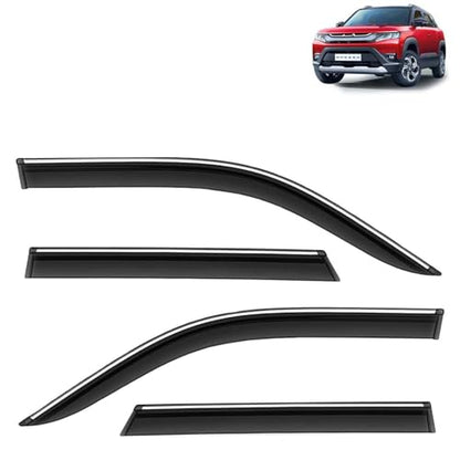 KINGSWAY Accessories Chrome Lining Door Visor Only Compatible with Maruti Suzuki Swift (Year 2024 Onwards) All Model, Premium Chromeline Unbreakable Car Rain Guard Side Rear Wind Deflectors, Pack of 4|B0D8TBQ1PM