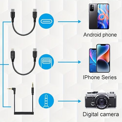 MOCKING BIRD SX9 Wireless Microphone for PC/iPhone, All Smartphones & Camera Collar mic (2 Microphones 1 Receiver) Ultra-Long Life 360 ° Noise Reduction HD Radio Double vlog/Live/Video Recording.|B0CTTKGTWV