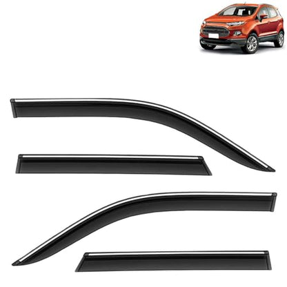 KINGSWAY Accessories Chrome Lining Door Visor Only Compatible with Maruti Suzuki Swift (Year 2024 Onwards) All Model, Premium Chromeline Unbreakable Car Rain Guard Side Rear Wind Deflectors, Pack of 4|B0D8TBQ1PM