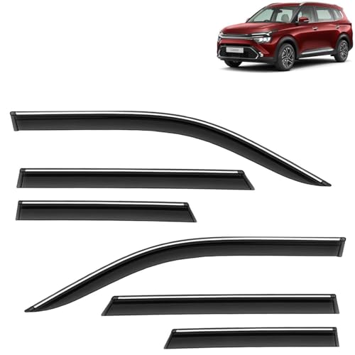 KINGSWAY Accessories Chrome Lining Door Visor Only Compatible with Maruti Suzuki Swift (Year 2024 Onwards) All Model, Premium Chromeline Unbreakable Car Rain Guard Side Rear Wind Deflectors, Pack of 4|B0D8TBQ1PM