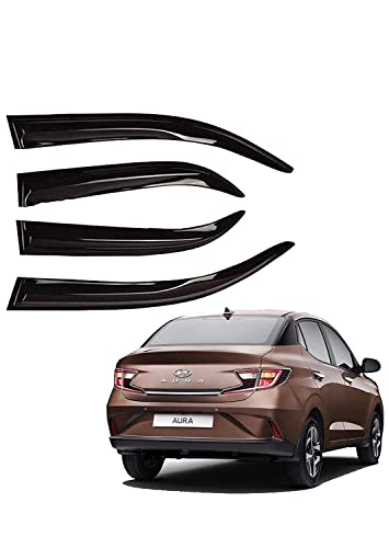 Car Rain Wind Door Visor/Side Window Deflector/Unbreakable/Rain Guard/Wind Guard Accessories Compatible for (Hyundai i10 Grand)|B089R54TNN