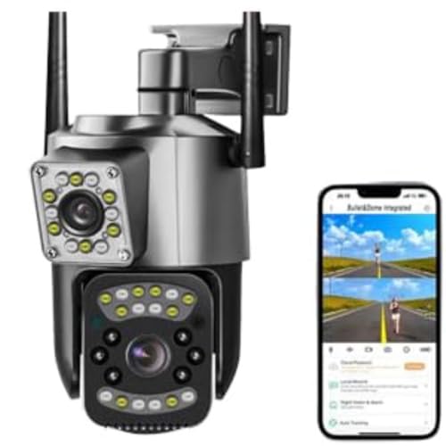 Maizic Smarthome 4G SIM Outdoor CCTV Camera, Dual Lens 10MP (5MP+5MP) Wireless Security Camera, 360° PTZ, No WiFi Camera with SIM, Motion Alert, 2-Way Audio, Night Vision, IP66 Waterproof|B0GYZB693J