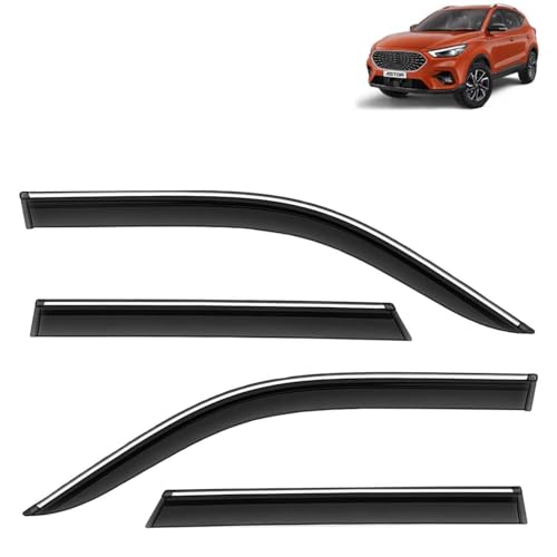 KINGSWAY Accessories Chrome Lining Door Visor Only Compatible with Maruti Suzuki Swift (Year 2024 Onwards) All Model, Premium Chromeline Unbreakable Car Rain Guard Side Rear Wind Deflectors, Pack of 4|B0D8TBQ1PM