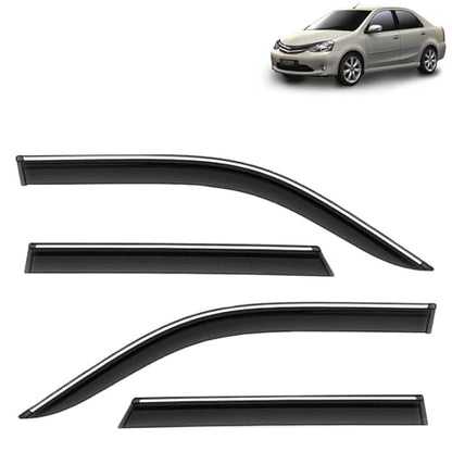 KINGSWAY Accessories Chrome Lining Door Visor Only Compatible with Maruti Suzuki Swift (Year 2024 Onwards) All Model, Premium Chromeline Unbreakable Car Rain Guard Side Rear Wind Deflectors, Pack of 4|B0D8TBQ1PM