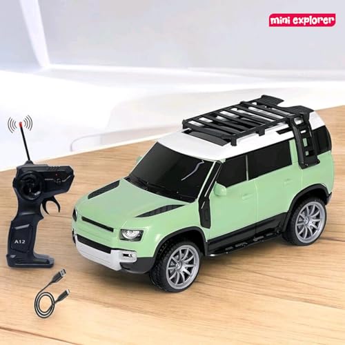 MiniExplorer SUV Defender Remote Control RC Car with Real Smoke | High Speed Racing Toy with LED Lights | Rechargeable Battery | Fully Functional RC Vehicle for Kids Boys & Girls|B0GVT13HQ2