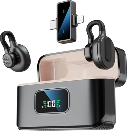 VRJTEC K205 Dual Wireless Lavalier Microphone with 360° Noise Reduction | Crystal-Clear Audio for YouTube, Vlogs, Video Recording & Meetings | Compatible with Mobile, Laptop, DSLR, GoPro & More|B0FNRK94DS