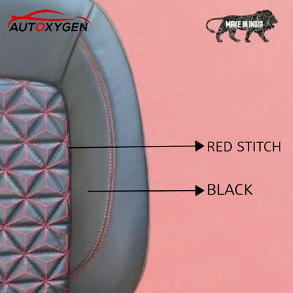 AUTOXYGEN Car PU Leather Luxury seat Cover Front & Rear Accessories for Swift Till 2017 (Black With Red Stitch, 1003)|B0G1YTVC5H