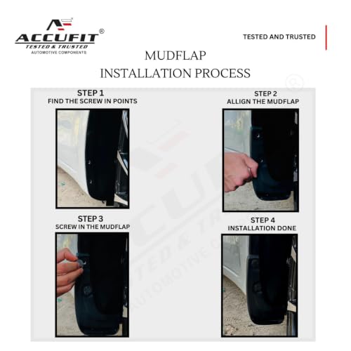 ACCufit Mud Flaps for Mahindra XEV 9e, Car Mudguard | Premium PP (Polypropylene) Car Mud Guards | Front & Rear Splash Guards | Heavy Duty All Weather Protection | Easy Installation | Set of 4|B0HF7ZY1KX