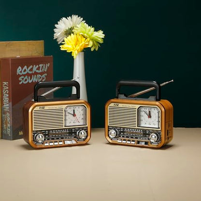 MZ S669 (Retro Radio Speaker) Multi-Functional with High Power, Clock & 5W Power with 1500mAh Battery|B0FNWTBVJ4