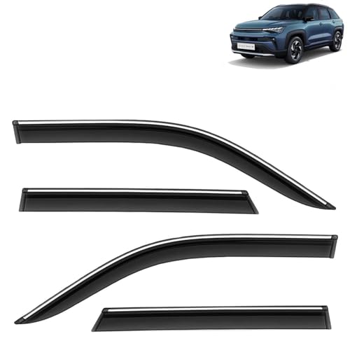 KINGSWAY Accessories Chrome Lining Door Visor Only Compatible with Maruti Suzuki Swift (Year 2024 Onwards) All Model, Premium Chromeline Unbreakable Car Rain Guard Side Rear Wind Deflectors, Pack of 4|B0D8TBQ1PM