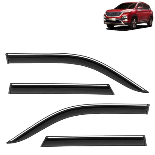 KINGSWAY Accessories Chrome Lining Door Visor Only Compatible with Maruti Suzuki Swift (Year 2024 Onwards) All Model, Premium Chromeline Unbreakable Car Rain Guard Side Rear Wind Deflectors, Pack of 4|B0D8TBQ1PM