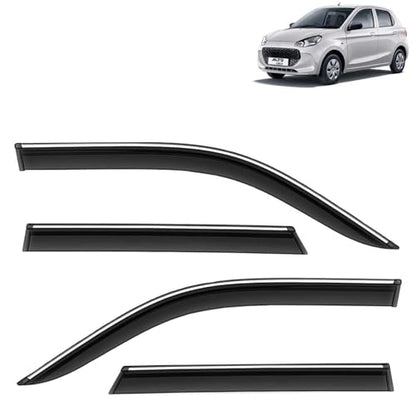 KINGSWAY Accessories Chrome Lining Door Visor Only Compatible with Maruti Suzuki Swift (Year 2024 Onwards) All Model, Premium Chromeline Unbreakable Car Rain Guard Side Rear Wind Deflectors, Pack of 4|B0D8TBQ1PM