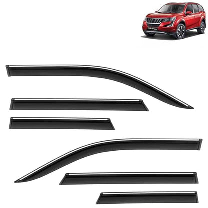 KINGSWAY Accessories Chrome Lining Door Visor Only Compatible with Maruti Suzuki Swift (Year 2024 Onwards) All Model, Premium Chromeline Unbreakable Car Rain Guard Side Rear Wind Deflectors, Pack of 4|B0D8TBQ1PM