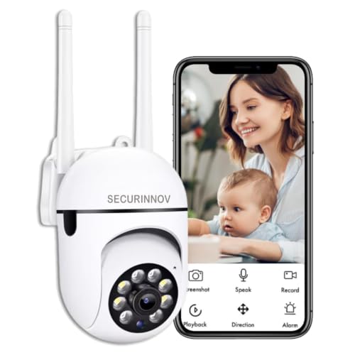 securinnov 6MP Triple Lens PTZ WiFi Outdoor Security Camera with 3-Screen Monitoring | Auto Motion Detection | Color Night Vision |Two-Way Audio Communication (Triple Lens PTZ)|B0H6TXTQ2J