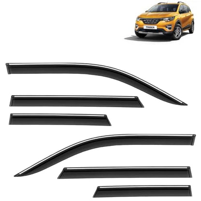 KINGSWAY Accessories Chrome Lining Door Visor Only Compatible with Maruti Suzuki Swift (Year 2024 Onwards) All Model, Premium Chromeline Unbreakable Car Rain Guard Side Rear Wind Deflectors, Pack of 4|B0D8TBQ1PM