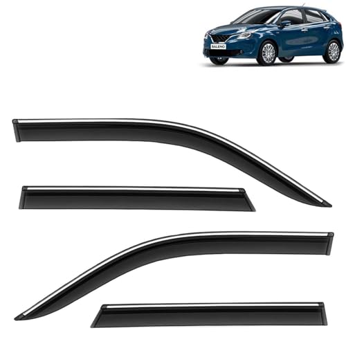 KINGSWAY Accessories Chrome Lining Door Visor Only Compatible with Maruti Suzuki Swift (Year 2024 Onwards) All Model, Premium Chromeline Unbreakable Car Rain Guard Side Rear Wind Deflectors, Pack of 4|B0D8TBQ1PM