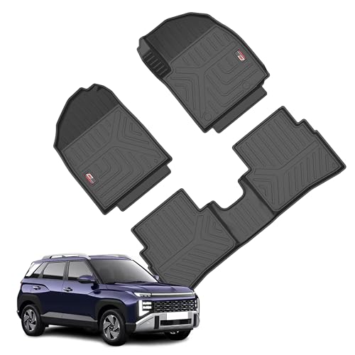 GFX TPV Car Floor Mats Premium Life Long Foot Mats | Compatible with Dzire (2012 to 2019) / Swift (2011 to 2017) Onwards | Waterproof, Anti-Slip, All-Weather, Durable & Easy to Clean Car Mats, Black|B0CZXGXX6N