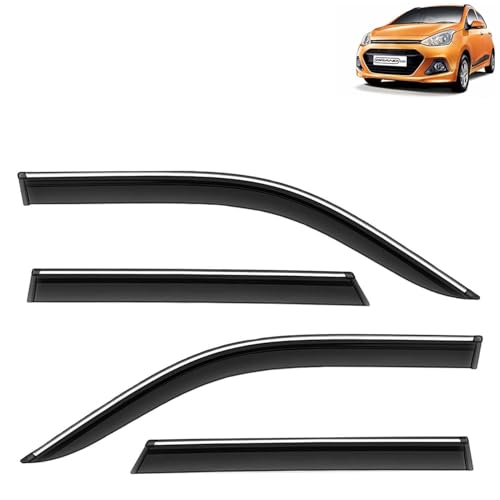 KINGSWAY Accessories Chrome Lining Door Visor Only Compatible with Maruti Suzuki Swift (Year 2024 Onwards) All Model, Premium Chromeline Unbreakable Car Rain Guard Side Rear Wind Deflectors, Pack of 4|B0D8TBQ1PM