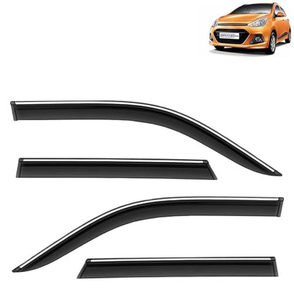 KINGSWAY Accessories Chrome Lining Door Visor Only Compatible with Maruti Suzuki Swift (Year 2024 Onwards) All Model, Premium Chromeline Unbreakable Car Rain Guard Side Rear Wind Deflectors, Pack of 4|B0D8TBQ1PM