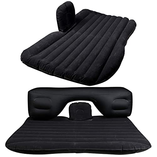 Allextreme Car Inflatable Air Mattress Back Seat Camping Bed,Universal Portable SUV Extended Air Couch with Two Air Pillows Travel Sleeping baby kids with Air Pump,Blow Up Bed (Black)|B078L41WDC