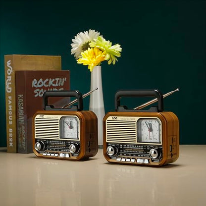 MZ S669 (Retro Radio Speaker) Multi-Functional with High Power, Clock & 5W Power with 1500mAh Battery|B0FNWTBVJ4