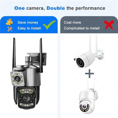 Maizic Smarthome 4G SIM Outdoor CCTV Camera, Dual Lens 10MP (5MP+5MP) Wireless Security Camera, 360° PTZ, No WiFi Camera with SIM, Motion Alert, 2-Way Audio, Night Vision, IP66 Waterproof|B0GYZB693J