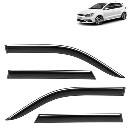KINGSWAY Accessories Chrome Lining Door Visor Only Compatible with Maruti Suzuki Swift (Year 2024 Onwards) All Model, Premium Chromeline Unbreakable Car Rain Guard Side Rear Wind Deflectors, Pack of 4|B0D8TBQ1PM