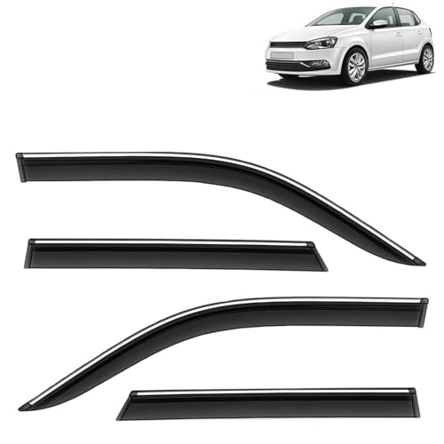 KINGSWAY Accessories Chrome Lining Door Visor Only Compatible with Maruti Suzuki Swift (Year 2024 Onwards) All Model, Premium Chromeline Unbreakable Car Rain Guard Side Rear Wind Deflectors, Pack of 4|B0D8TBQ1PM