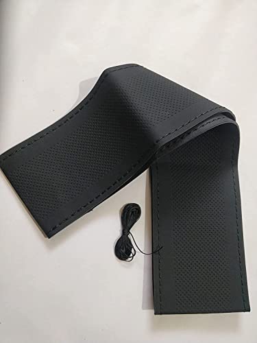 BLACKBIRD Faux Leather | Stitchable Breathable | Stitchable Anti Slip Car Grip Steering Wheel Cover (Pure Black)|B0C2VKW6H9