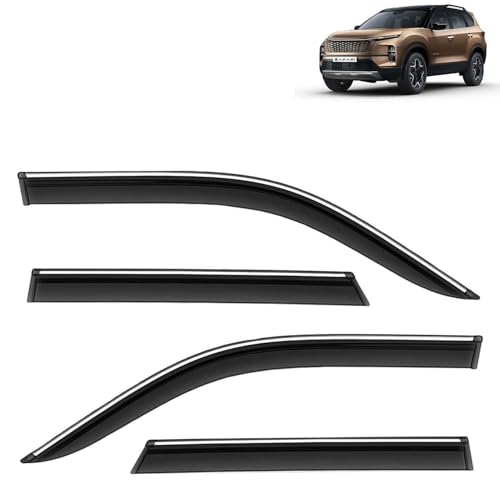 KINGSWAY Accessories Chrome Lining Door Visor Only Compatible with Maruti Suzuki Swift (Year 2024 Onwards) All Model, Premium Chromeline Unbreakable Car Rain Guard Side Rear Wind Deflectors, Pack of 4|B0D8TBQ1PM