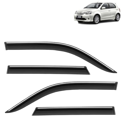 KINGSWAY Accessories Chrome Lining Door Visor Only Compatible with Maruti Suzuki Swift (Year 2024 Onwards) All Model, Premium Chromeline Unbreakable Car Rain Guard Side Rear Wind Deflectors, Pack of 4|B0D8TBQ1PM