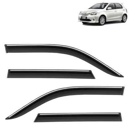 KINGSWAY Accessories Chrome Lining Door Visor Only Compatible with Maruti Suzuki Swift (Year 2024 Onwards) All Model, Premium Chromeline Unbreakable Car Rain Guard Side Rear Wind Deflectors, Pack of 4|B0D8TBQ1PM