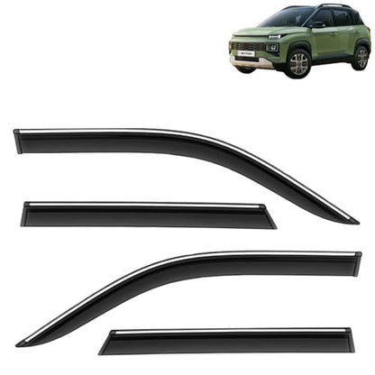 KINGSWAY Accessories Chrome Lining Door Visor Only Compatible with Maruti Suzuki Swift (Year 2024 Onwards) All Model, Premium Chromeline Unbreakable Car Rain Guard Side Rear Wind Deflectors, Pack of 4|B0D8TBQ1PM