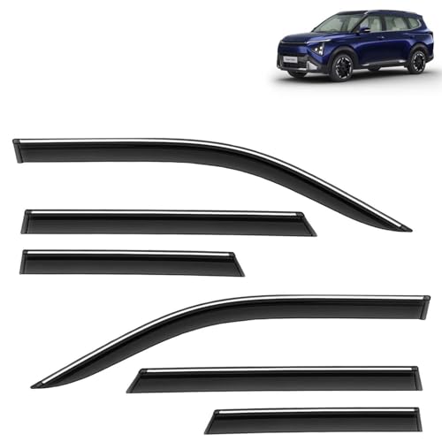 KINGSWAY Accessories Chrome Lining Door Visor Only Compatible with Maruti Suzuki Swift (Year 2024 Onwards) All Model, Premium Chromeline Unbreakable Car Rain Guard Side Rear Wind Deflectors, Pack of 4|B0D8TBQ1PM
