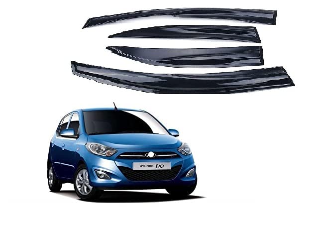 Car Rain Wind Door Visor/Side Window Deflector/Unbreakable/Rain Guard/Wind Guard Accessories Compatible for (Hyundai i10 Grand)|B089R54TNN