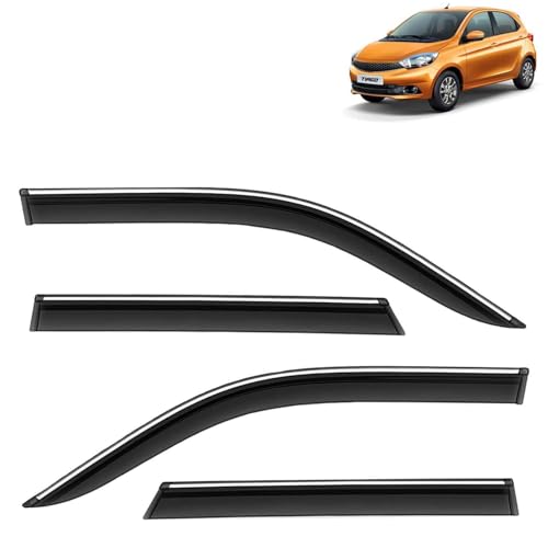 KINGSWAY Accessories Chrome Lining Door Visor Only Compatible with Maruti Suzuki Swift (Year 2024 Onwards) All Model, Premium Chromeline Unbreakable Car Rain Guard Side Rear Wind Deflectors, Pack of 4|B0D8TBQ1PM