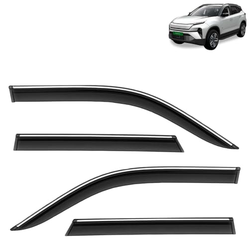 KINGSWAY Accessories Chrome Lining Door Visor Only Compatible with Maruti Suzuki Swift (Year 2024 Onwards) All Model, Premium Chromeline Unbreakable Car Rain Guard Side Rear Wind Deflectors, Pack of 4|B0D8TBQ1PM