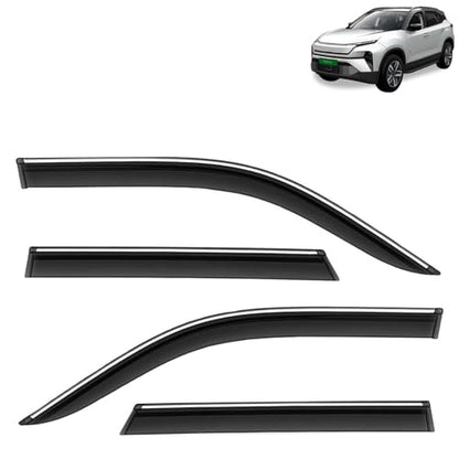 KINGSWAY Accessories Chrome Lining Door Visor Only Compatible with Maruti Suzuki Swift (Year 2024 Onwards) All Model, Premium Chromeline Unbreakable Car Rain Guard Side Rear Wind Deflectors, Pack of 4|B0D8TBQ1PM