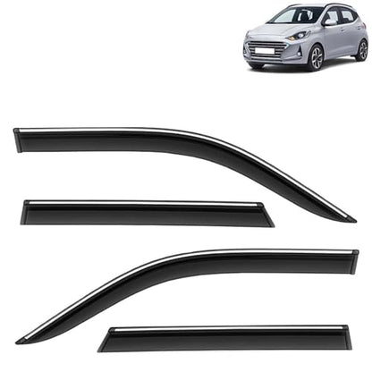 KINGSWAY Accessories Chrome Lining Door Visor Only Compatible with Maruti Suzuki Swift (Year 2024 Onwards) All Model, Premium Chromeline Unbreakable Car Rain Guard Side Rear Wind Deflectors, Pack of 4|B0D8TBQ1PM