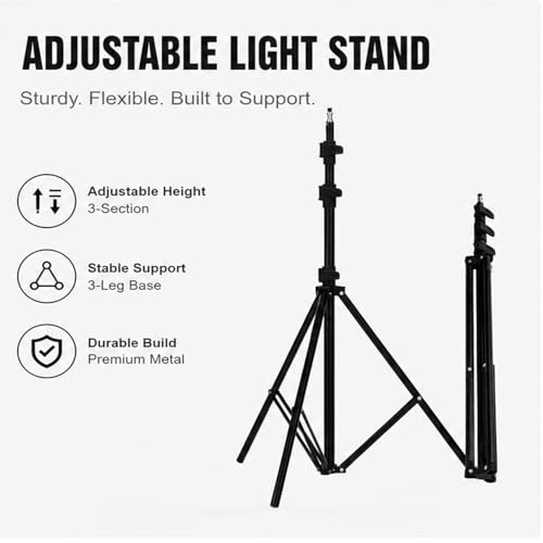 9 Feet Heavy Adjustable Light Stand for Ring Light|LED Video Light|B0DBF1K9QS