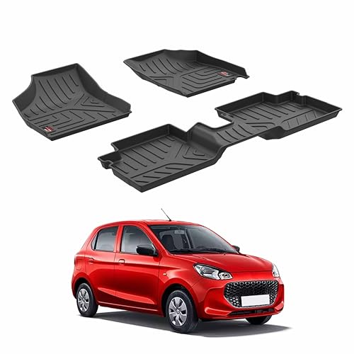 GFX TPV Car Floor Mats Premium Life Long Foot Mats | Compatible with Dzire (2012 to 2019) / Swift (2011 to 2017) Onwards | Waterproof, Anti-Slip, All-Weather, Durable & Easy to Clean Car Mats, Black|B0CZXGXX6N