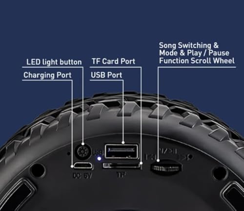 Drumstone Portable 8W Bluetooth Speaker with Mic | Mini Tyre Design Wireless Speaker | HD Stereo Sound with Rich Bass | Up to 10 Hours Playtime | Hands-Free Calling | Compact Travel|B0G2JB7YHH