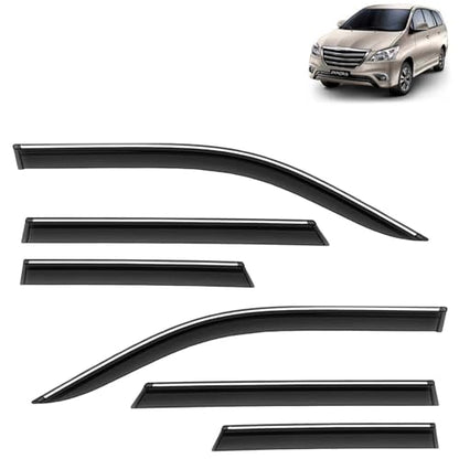 KINGSWAY Accessories Chrome Lining Door Visor Only Compatible with Maruti Suzuki Swift (Year 2024 Onwards) All Model, Premium Chromeline Unbreakable Car Rain Guard Side Rear Wind Deflectors, Pack of 4|B0D8TBQ1PM