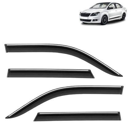KINGSWAY Accessories Chrome Lining Door Visor Only Compatible with Maruti Suzuki Swift (Year 2024 Onwards) All Model, Premium Chromeline Unbreakable Car Rain Guard Side Rear Wind Deflectors, Pack of 4|B0D8TBQ1PM